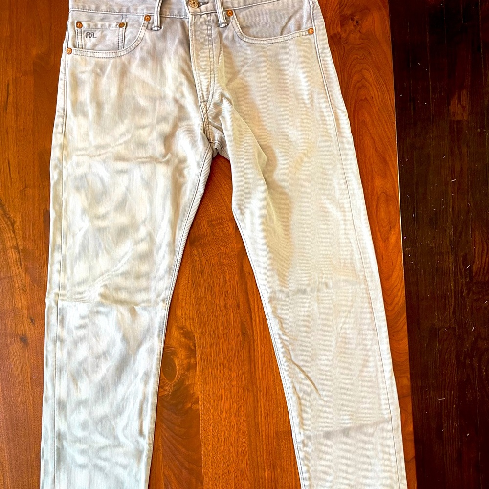 Double RL RRL Bedford cord blue 30/30 slim fit made in USA